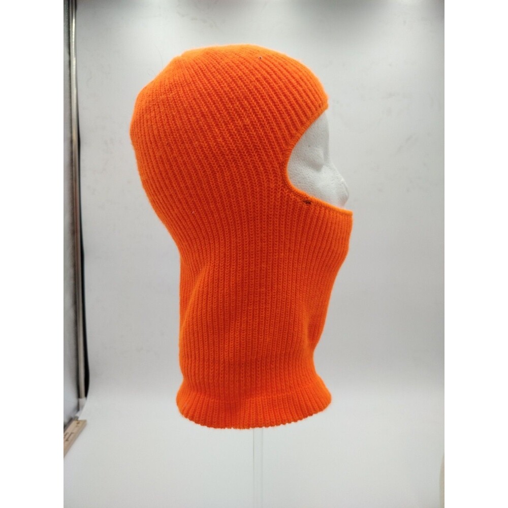VTG Wigwam Collar Blaze Orange Hunting Ski Mask Hat Made USA 13.5" - Picture 3 of 6